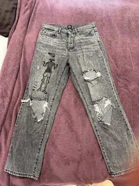 BDG Urban Outfitters slim straight jeans with hand-painted print